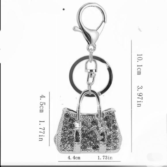 Purse chain or keychain gold with blue rhinestones - Picture 6 of 6